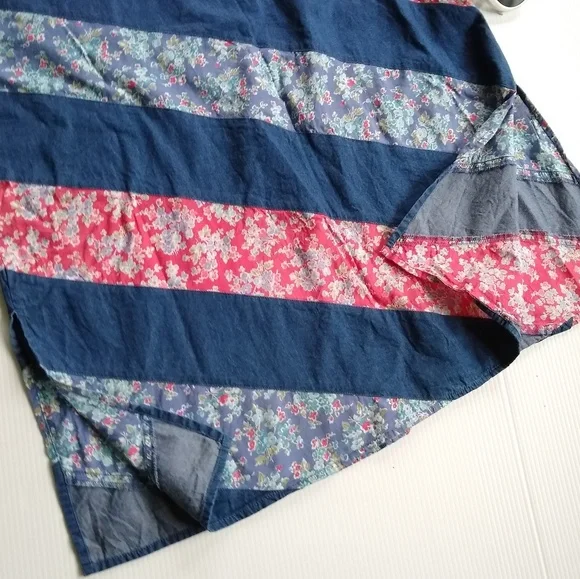 VINTAGE Crazy Horse floral stripe patchwork skirt - Picture 7 of 7